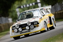 The most aggressive of all the rally race cars by Audi: The Audi Sport quattro S1 from 1985 will impress fans at the Eifel Rallye Festival in Daun and the Rossfeld International Edelweiss Hillclimb in Berchtesgaden.