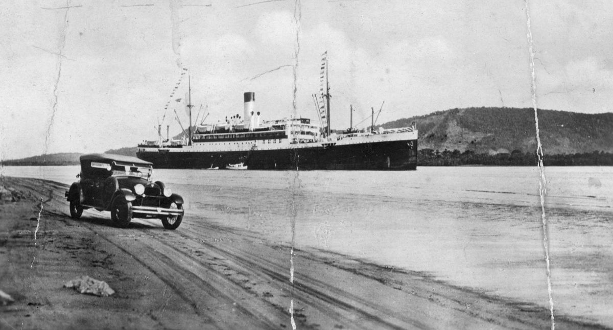 Cap Norte en Santos 1928 postal anverso_Brasil_slider